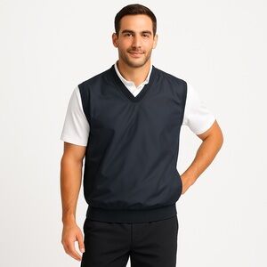 ACUITY Men's Black Windbreaker Golf Vest, Size L